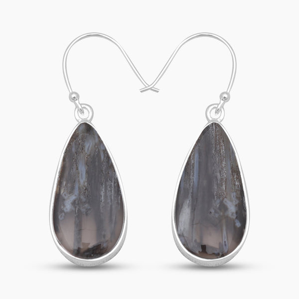 Montana Agate Silver Earrings