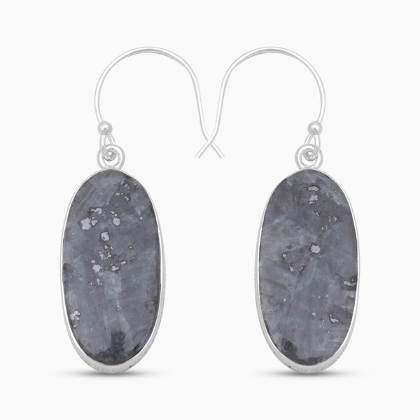 925 Sterling Silver Larvikite Earrings