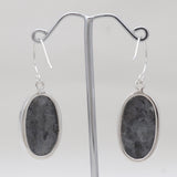 925 Sterling Silver Larvikite Earrings