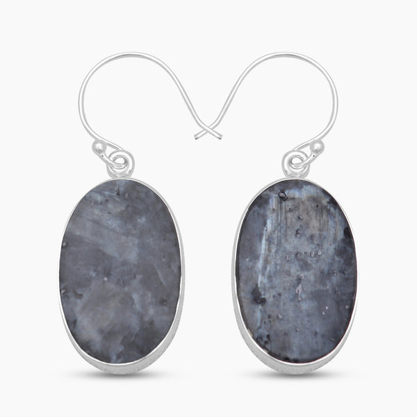 925 Sterling Silver Larvikite Earrings