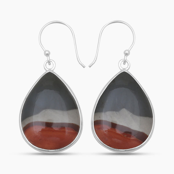 Polychrome Jasper Silver Earrings