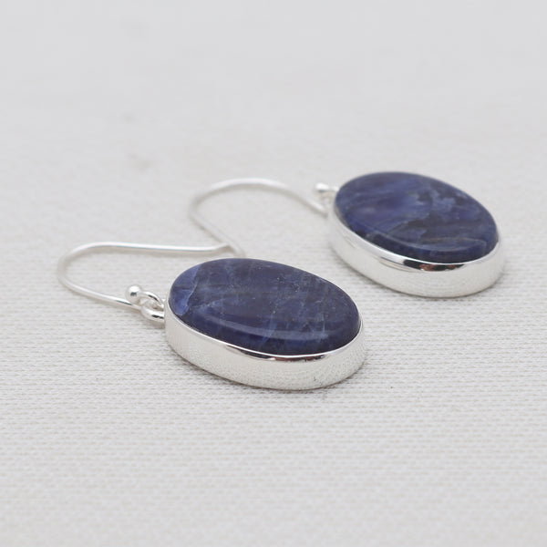 925 Sterling Silver Sodalite Earrings