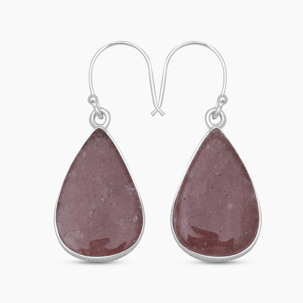 925 Sterling Silver Strawberry Quartz Earrings