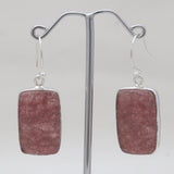 925 Sterling Silver Strawberry Quartz Earrings