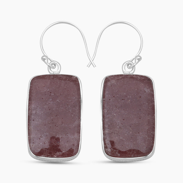 925 Sterling Silver Strawberry Quartz Earrings