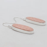 Orange Amazonite Silver Plain Earrings