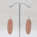 Orange Amazonite Silver Plain Earrings