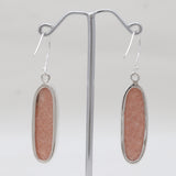 Orange Amazonite Silver Plain Earrings