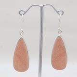 Orange Amazonite Silver Plain Earrings
