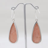 Orange Amazonite Silver Plain Earrings