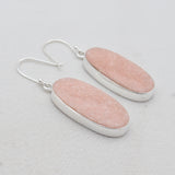 Orange Amazonite Silver Plain Earrings