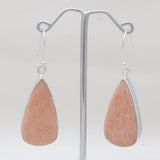 Orange Amazonite Silver Plain Earrings