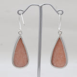 Orange Amazonite Silver Plain Earrings