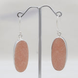 Orange Amazonite Silver Plain Earrings