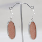 Orange Amazonite Silver Plain Earrings