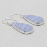 Blue Lace Agate Silver Earrings