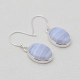 Blue Lace Agate Silver Earrings