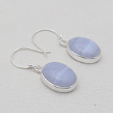 Blue Lace Agate Silver Earrings