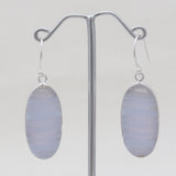 Blue Lace Agate Silver Earrings