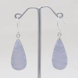 Blue Lace Agate Silver Earrings
