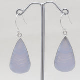 Blue Lace Agate Silver Earrings