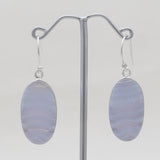Blue Lace Agate Silver Earrings