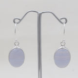 Blue Lace Agate Silver Earrings