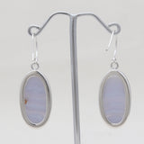Blue Lace Agate Silver Earrings