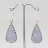 Blue Lace Agate Silver Earrings