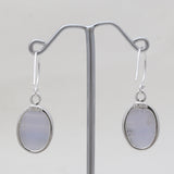 Blue Lace Agate Silver Earrings