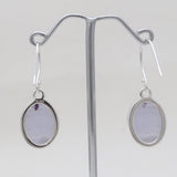 Blue Lace Agate Silver Earrings