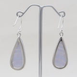 Blue Lace Agate Silver Earrings