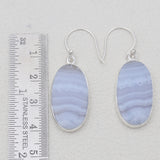 Blue Lace Agate Silver Earrings