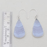 Blue Lace Agate Silver Earrings