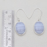 Blue Lace Agate Silver Earrings