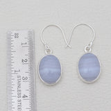 Blue Lace Agate Silver Earrings
