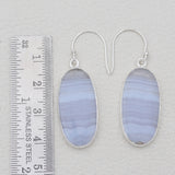 Blue Lace Agate Silver Earrings