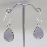 925 Sterling Silver Blue Lace Agate Earrings