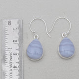 925 Sterling Silver Blue Lace Agate Earrings