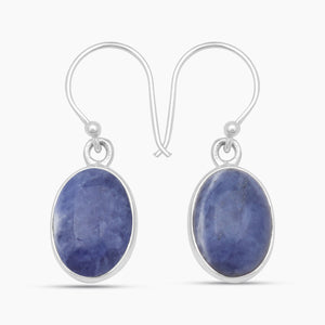 Blue Sodalite Silver Earrings