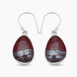 Natural Hematite Silver Earrings