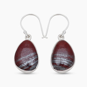 Natural Hematite Silver Earrings