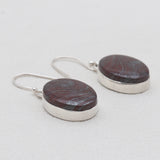 Natural Hematite Silver Earrings