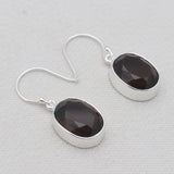 Smoky Quartz Silver Earrings