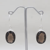 Smoky Quartz Silver Earrings