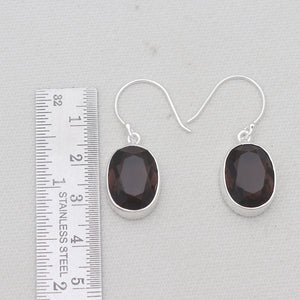 Smoky Quartz Silver Earrings