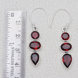 925 Silver Garnet Earring