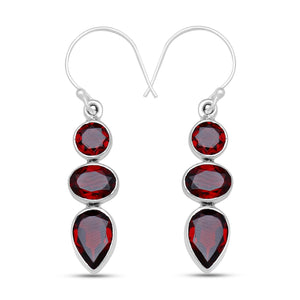 925 Silver Garnet Earrings