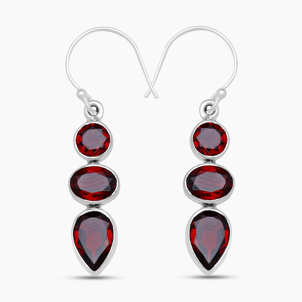 925 Silver Garnet Earrings