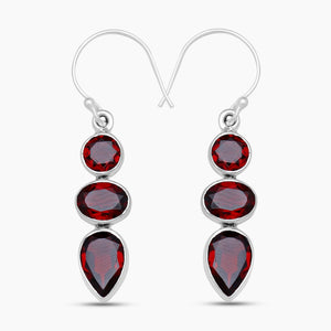 925 Silver Garnet Earrings